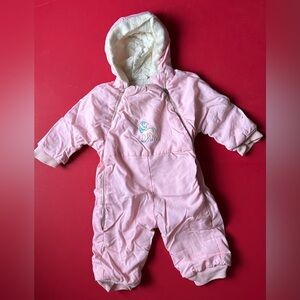 Vintage Retro 1980s Baby Lamb Pink Bunny Snowsuit